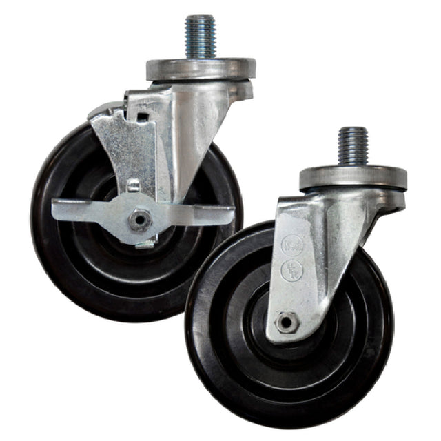 BK Resources 5SBR-9ST-PH-4 Oven Caster Kit 5" Diameter 3/4" X 1" Threaded Stem