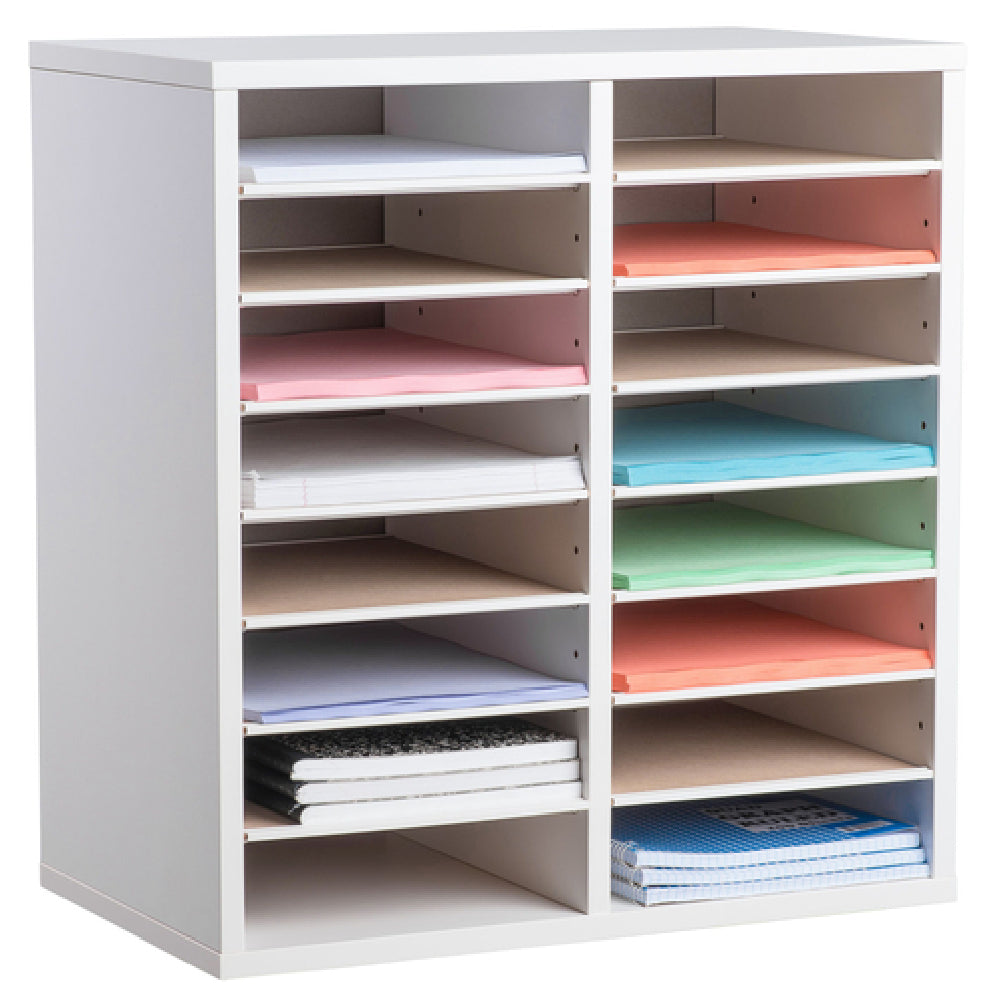 Alpine Industries ADI500-16-WHI Paper Sorter/Literature File Organizer 16 Compartment