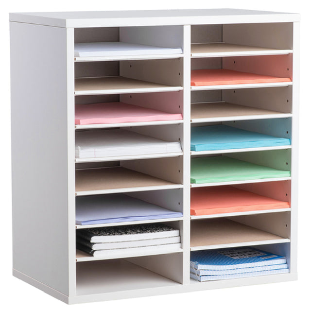 Alpine Industries ADI500-16-WHI Paper Sorter/Literature File Organizer 16 Compartment