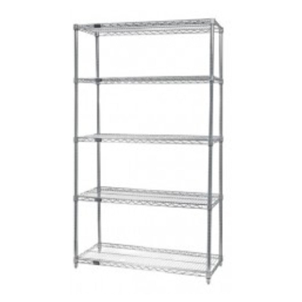Quantum WR86-1824C-5 Wire Shelving Starter Kit 24"W X 18"D X 86"H 600 800 Lb. Capacity