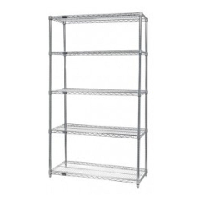 Quantum WR86-1824C-5 Wire Shelving Starter Kit 24"W X 18"D X 86"H 600 800 Lb. Capacity
