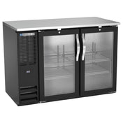 Beverage Air BBN48HC-G-B - Refrigerated Back Bar Storage Cabinet, Two-section, 48"W X 26-3/8"D X 34"H