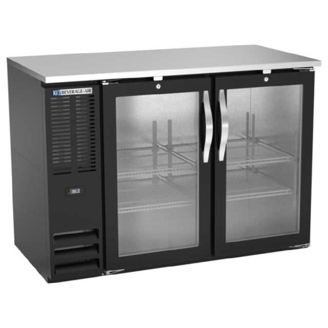 Beverage Air BBN48HC-G-B - Refrigerated Back Bar Storage Cabinet, Two-section, 48"W X 26-3/8"D X 34"H