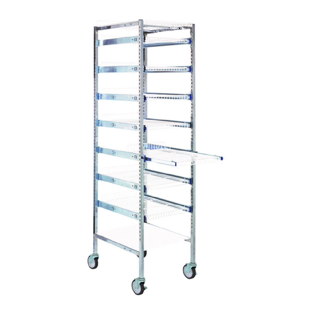Quantum PS-SBC58-6SWT Partition Store Single Bay Cart With Wire Shelves 25"W X 29-1/2"D X 58-1/2"H