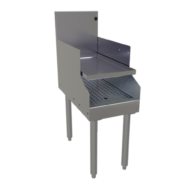 Glastender RDBA-12S Recessed Drainboard Free Standing 12"W X 24"D (depth To Match 19" Deep Units With Single Speed Rail)