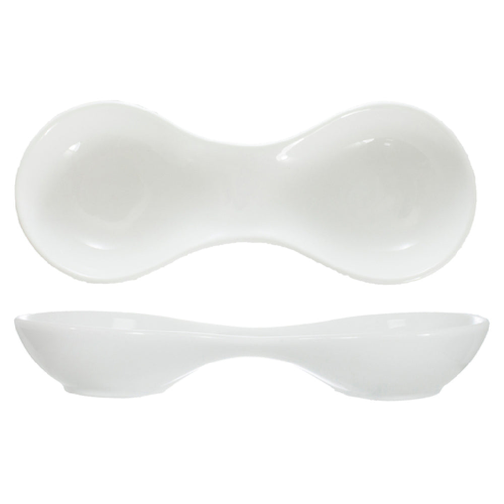 International Tableware BL-800 Compartment Dish 7-3/4" X 3" (2) 1-1/2 Oz. Compartment Wells