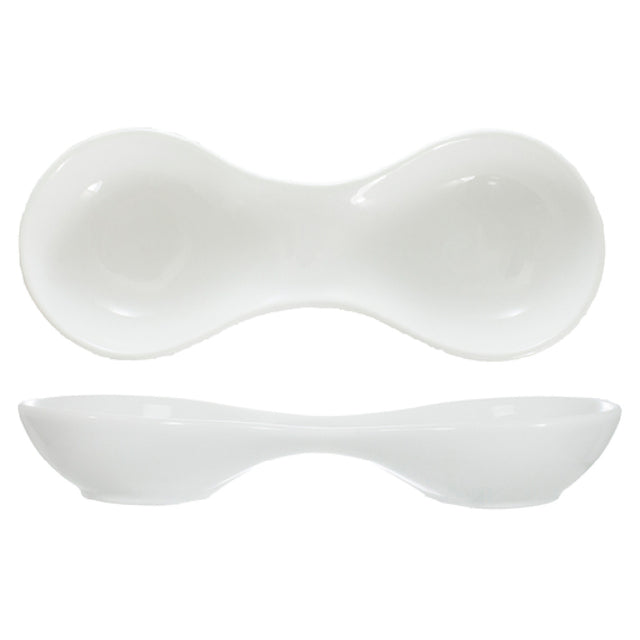 International Tableware BL-800 Compartment Dish 7-3/4" X 3" (2) 1-1/2 Oz. Compartment Wells