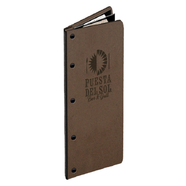 Menu Solutions HB40BD Menu Cover Holds 4-1/4" X 14" Inserts Triple Booklet With 4 Views