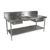 John Boos EPT6R10-DL2B-72L-X Prep Table Sink Unit 2-compartment 72"W X 30"D X 45-3/4"H Overall Size