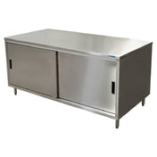 BK Resources CST-2472S Chef Table Cabinet Base With Sliding Doors 72"W X 24"D X 34-3/4"H Overall Size