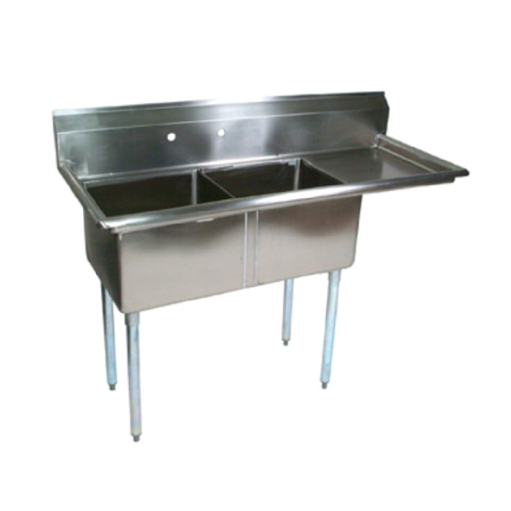 John Boos E2S8-1620-12R18 E-Series Sink 2-compartment 52-1/2"W X 25-1/2"D X 43-3/4"H Overall Size