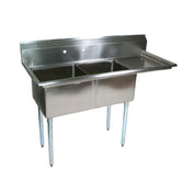 John Boos E2S8-1620-12R18 E-Series Sink 2-compartment 52-1/2"W X 25-1/2"D X 43-3/4"H Overall Size