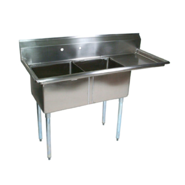 John Boos E2S8-1620-12R18 E-Series Sink 2-compartment 52-1/2"W X 25-1/2"D X 43-3/4"H Overall Size