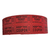 Royal TIC RAF RED - Ticket-Double Raffle Red, (2,000) Tickets Per Roll (20 Roll Per Case)