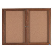 Aarco WBC4872R Red Oak Bulletin Board 72"W X 48"H Enclosed