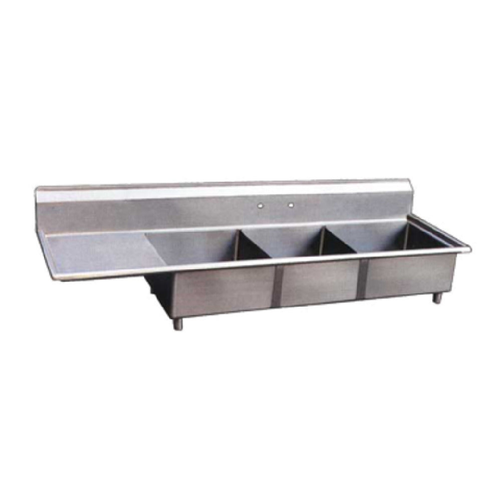 Omcan 22115 (22115) Pot Sink (3) 18" Front To Back X 18" Wide X 11" Deep Bowls