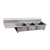 Omcan 22115 (22115) Pot Sink (3) 18" Front To Back X 18" Wide X 11" Deep Bowls