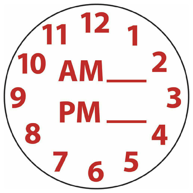Hubert 95568 - Food Safety Label, 1" Dia., Round Clock