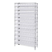 Quantum WR12-105CL Bin Wire Shelving System 36"W X 24"D X 74"H Overall Size 800 Lb. Capacity Per Shelf