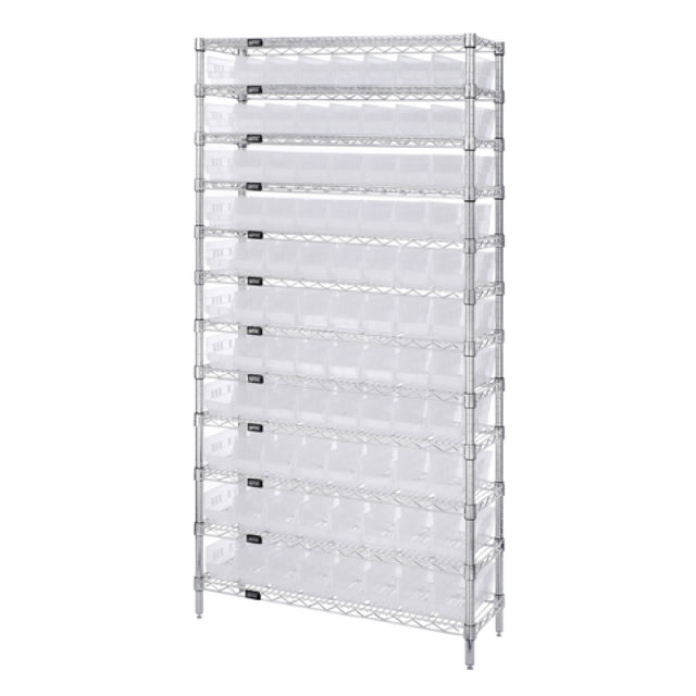 Quantum WR12-105CL Bin Wire Shelving System 36"W X 24"D X 74"H Overall Size 800 Lb. Capacity Per Shelf