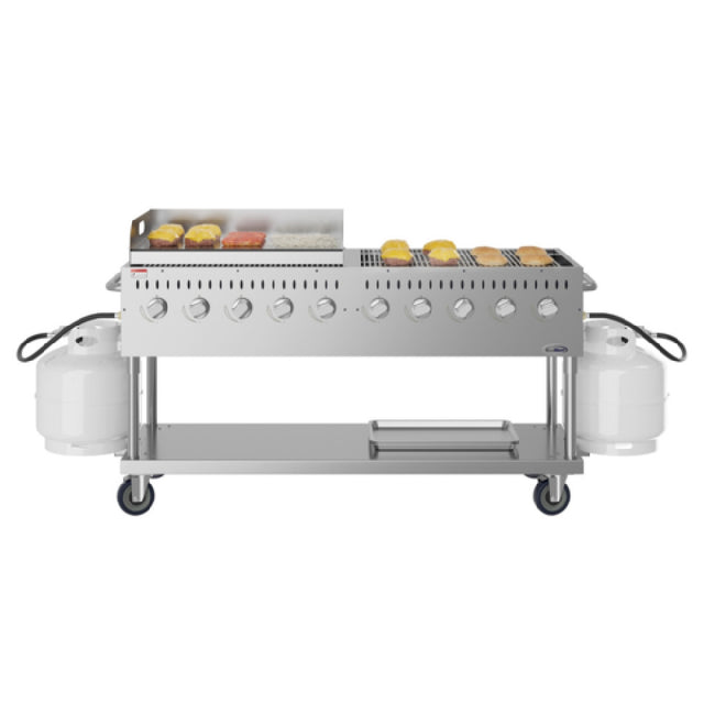 Koolmore CGKIT7-G36 Commercial Outdoor Grill 72-2/5"W X 23-1/5"D X 40-4/5"H (10) Burner