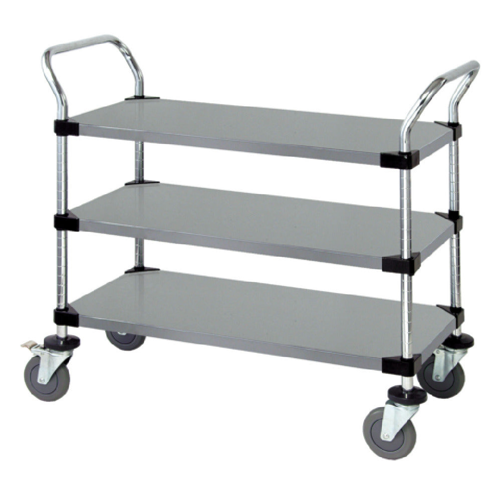 Quantum WRSC-1860-3SS Utility Cart 60"W X 18"D X 37-1/2"H (3) Solid Shelves