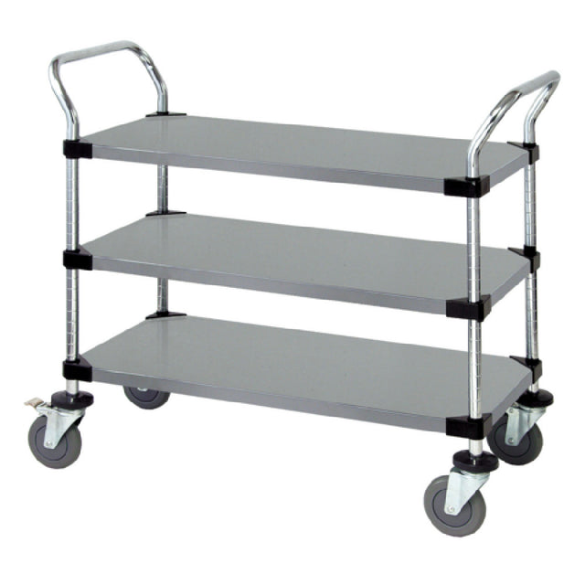 Quantum WRSC-1860-3SS Utility Cart 60"W X 18"D X 37-1/2"H (3) Solid Shelves