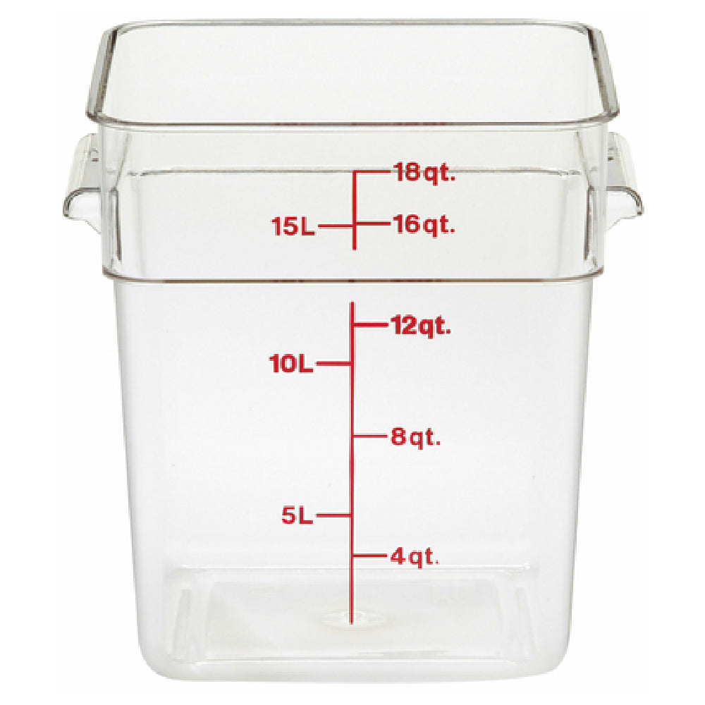 Cambro 18SFSCW135 CamSquare® Food Container 18 Qt. 11-1/4"L X 12-1/4"W X 12-5/8"H