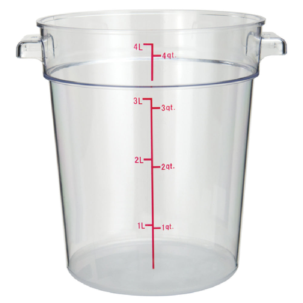 Winco PCRC-4 Food Storage Container 4 Qt. 7-3/8" X 8-1/2" X 8-1/4"H