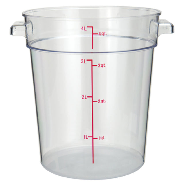 Winco PCRC-4 Food Storage Container 4 Qt. 7-3/8" X 8-1/2" X 8-1/4"H