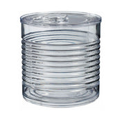 JB Prince RB276 Plastic Transparent Tin Can 1.5 Oz. (45ml) 2"dia X 4.46"H