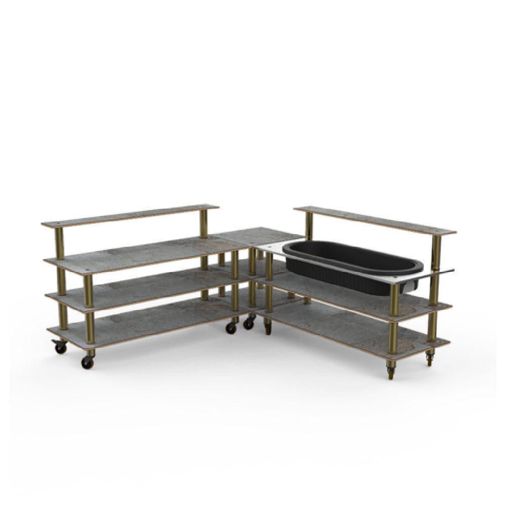 Steelite MGCMLB01GBXW Mogogo Buffet Solutions Modular Cooling Corner Station 3-tier