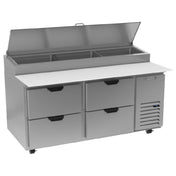 Beverage Air DPD67HC-4 Pizza Top Refrigerated Counter Two-section 67"W