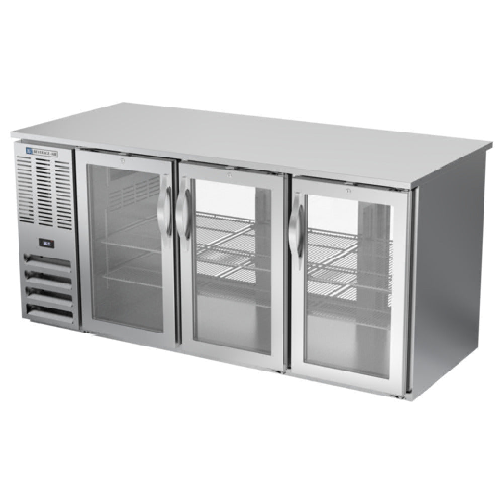 Beverage Air BB72HC-FG-PT-S - Refrigerated Open Food Rated Back Bar Pass-Thru Storage Cabinet