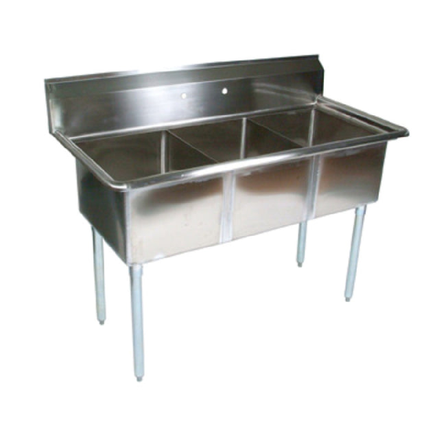 John Boos E3S8-1620-12-X E-Series Sink 3-compartment 53"W X 25-1/2"D X 43-3/4"H Overall Size