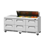 Turbo Air TST-72SD-12S-D6-FB-N(-LW) Super Deluxe Sandwich/Salad Prep + Work Station