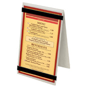 Menu Solutions MTDBL-46-RB_SWIRL Table Tent Holds 4" X 6" Insert Double Sided