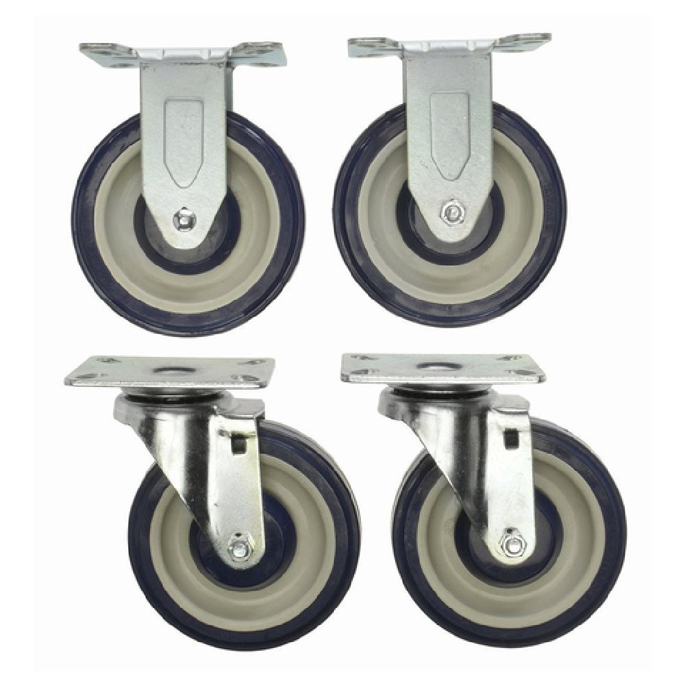 Hubert 50880 - Caster Kit, For Utility/Stock Cart #80014 & #87009,5" Dia., (2) Locking