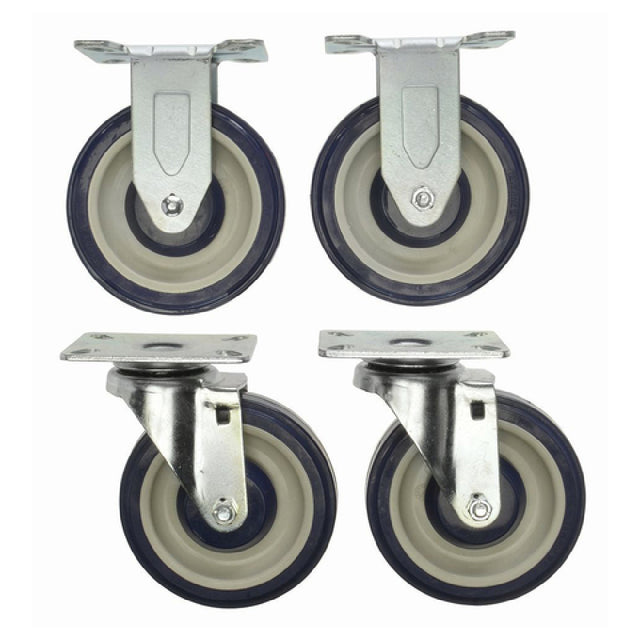 Hubert 50880 - Caster Kit, For Utility/Stock Cart #80014 & #87009,5" Dia., (2) Locking