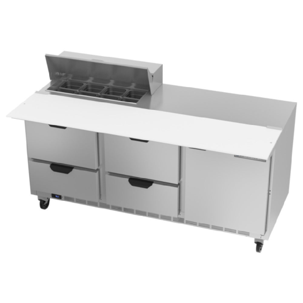 Beverage Air SPED72HC-08C-4 Sandwich Top Refrigerated Counter Three-section 72"W