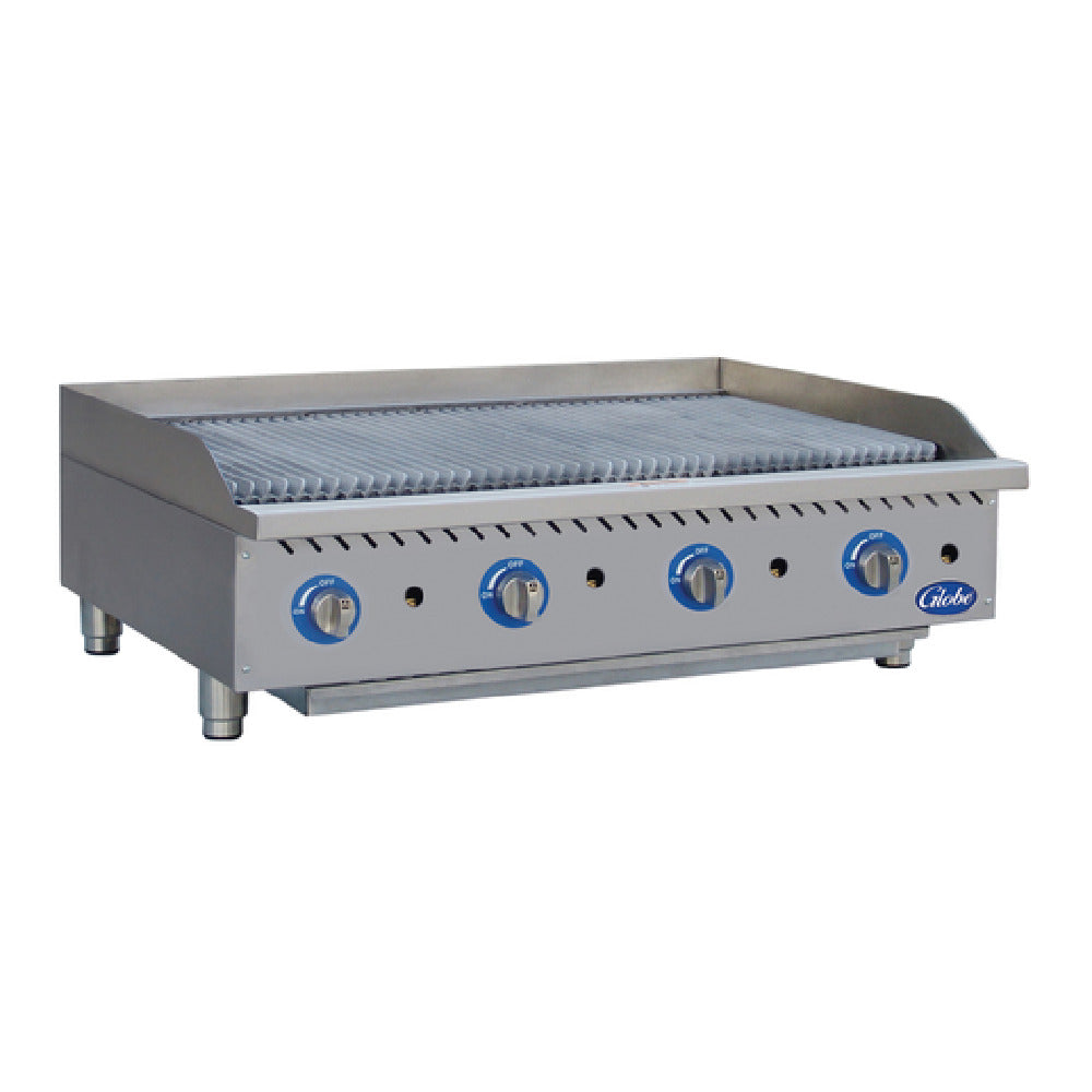Globe (Middleby) GCB48G-RK - (QUICK SHIP) Gas Charbroiler, Char Rock, Countertop