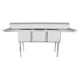 Empura ESD31620LR18 - Sink, 88"W X 25.5"D X 44.25"H, (3) Compartment