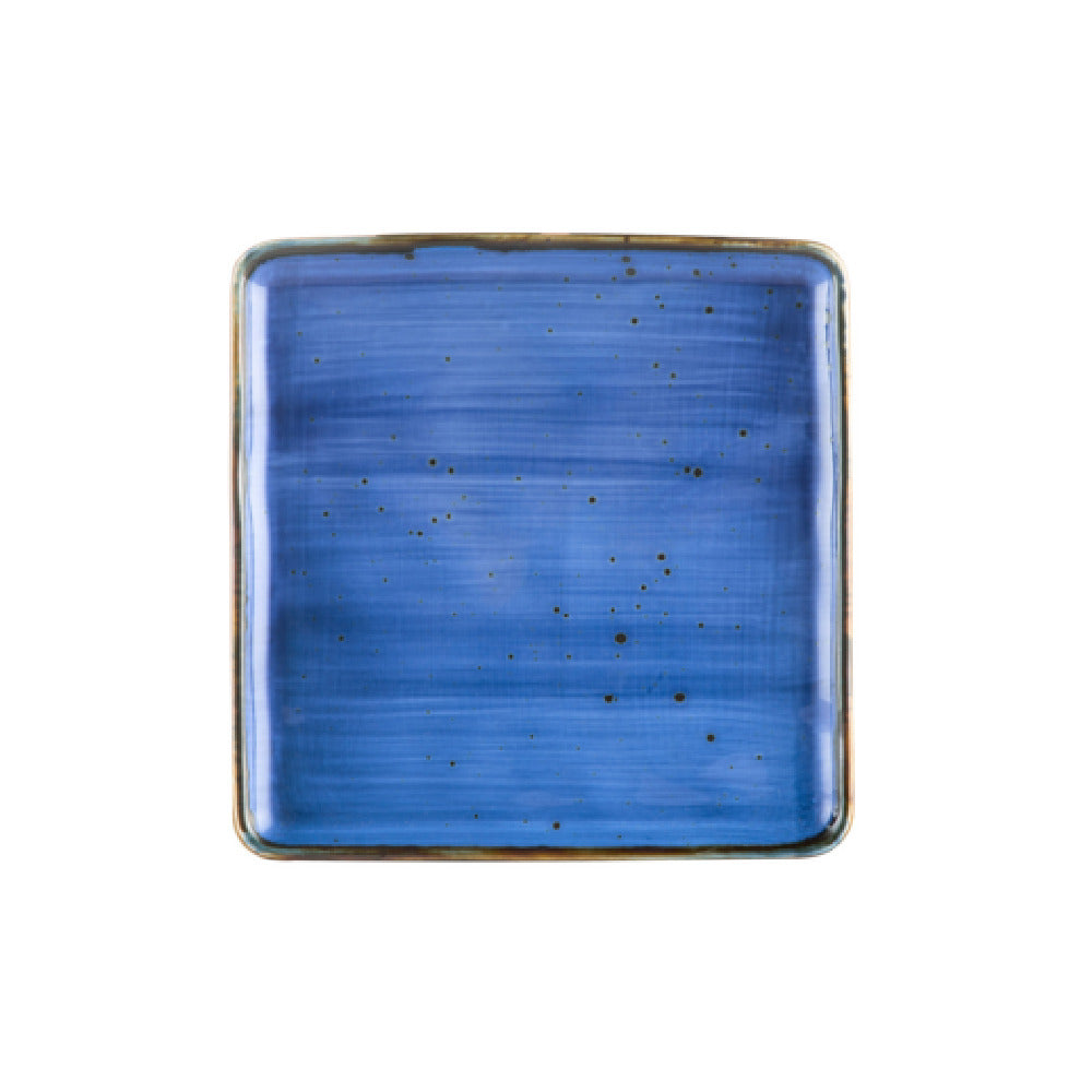 CAC China TUS-SQ8-BLU Tucson Plate 8-1/4"L X 8-1/4"W X 1/2"H Square