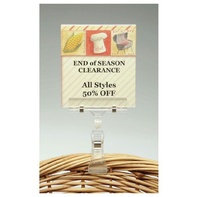 Hubert 39673 - Sign Holder, 6"H, Clip-on