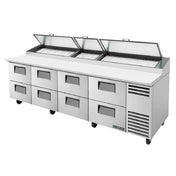 True Refrigeration TPP-AT-119D-8-HC Pizza Prep 33 41°F Pan Rail