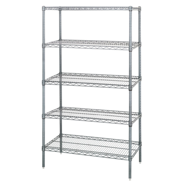 Quantum WR74-2448C-5 Wire Shelving Starter Kit 48"W X 24"D X 74"H 600 800 Lb. Capacity