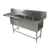 John Boos 3PB20-1D30L Pro-Bowl Sink 3-compartment 94-3/16"W X 25-1/2"D X 44-1/16"H Overall Size