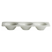 Steelite 41145ST1236 Sauce Dish With 3 Divisions 2.5 Oz 7.375" X 3.25" X 0.88"