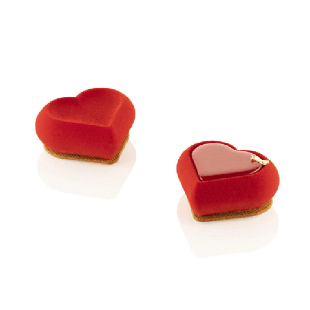 JB Prince MA410 HEARTIX 85 Silicone Mold And Cutter 2.76"W X 3.07"D X 1.18"H Each Mold