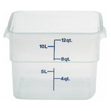 Cambro 12SFSPP190 CamSquare® Food Container 12 Qt. 11-1/4"L X 12-1/4"W X 8-5/16"H